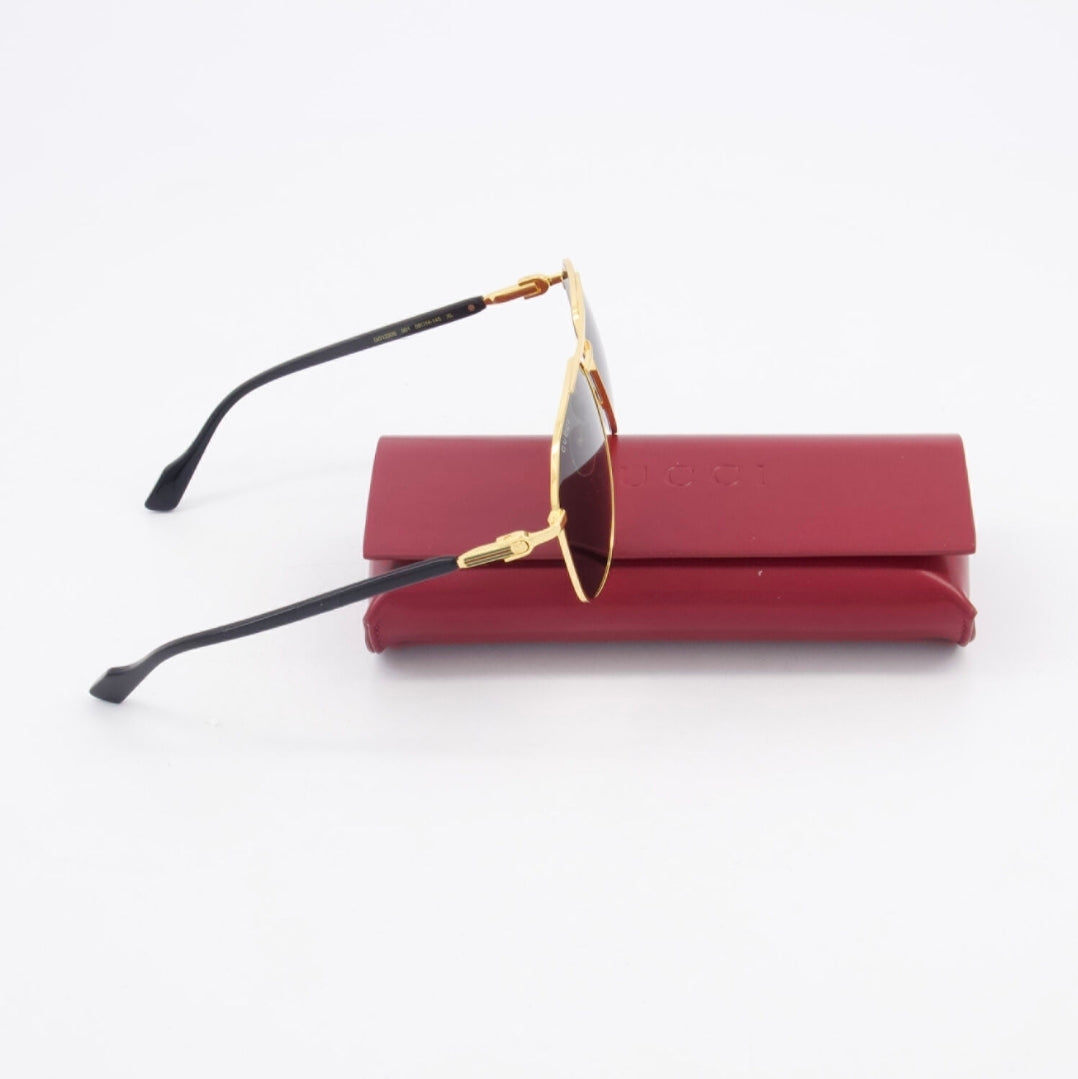 Gucci Gold Tone GG1220S Aviator Sunglasses